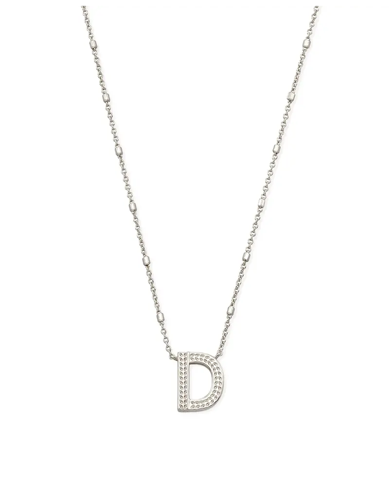 Kendra Scott Letter D Pendant Necklace Rhodium