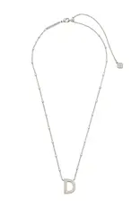 Kendra Scott Letter D Pendant Necklace Rhodium