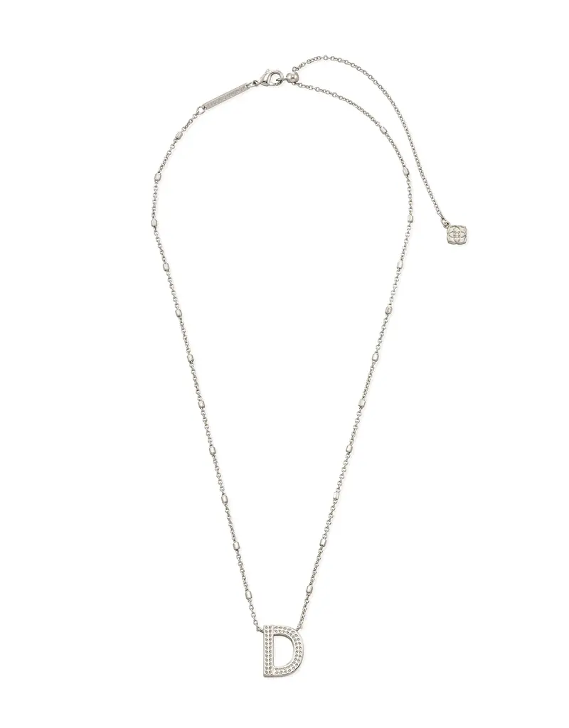 Kendra Scott Letter D Pendant Necklace Rhodium