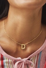 Kendra Scott Letter D Pendant Necklace Rhodium
