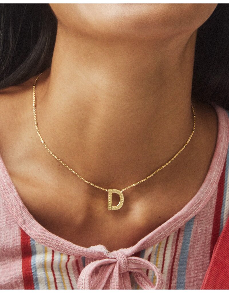 Kendra Scott Letter D Pendant Necklace Rhodium