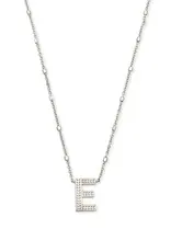 Kendra Scott Letter E Pendant Necklace Rhodium