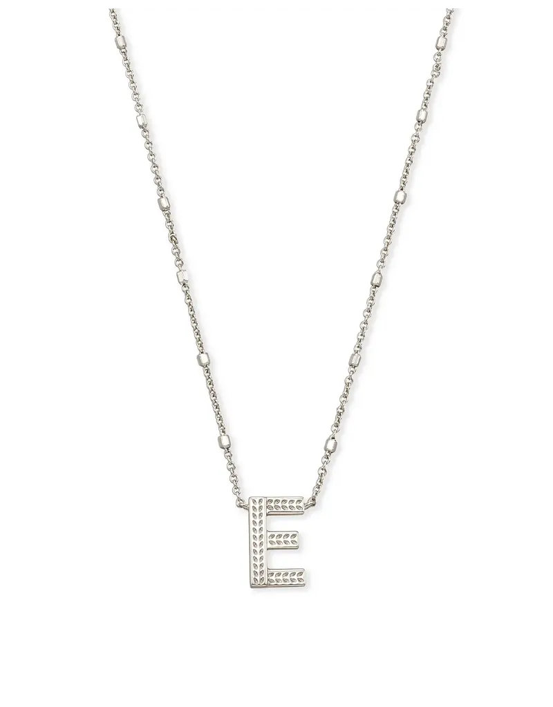 Kendra Scott Letter E Pendant Necklace Rhodium