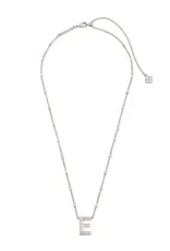 Kendra Scott Letter E Pendant Necklace Rhodium