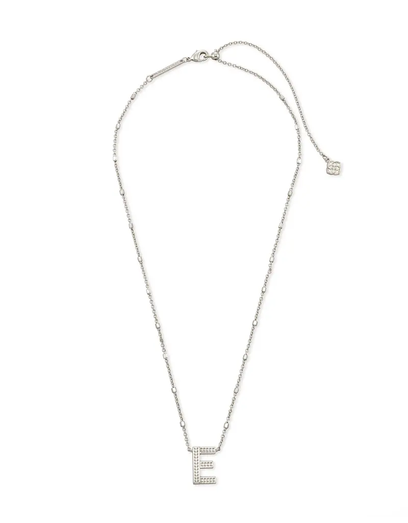 Kendra Scott Letter E Pendant Necklace Rhodium