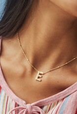 Kendra Scott Letter E Pendant Necklace Rhodium