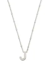 Kendra Scott Letter J Pendant Necklace Rhodium