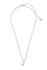 Kendra Scott Letter J Pendant Necklace Rhodium