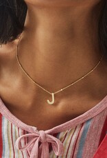 Kendra Scott Letter J Pendant Necklace Rhodium