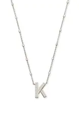 Kendra Scott Letter K Pendant Necklace Rhodium
