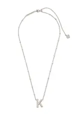 Kendra Scott Letter K Pendant Necklace Rhodium
