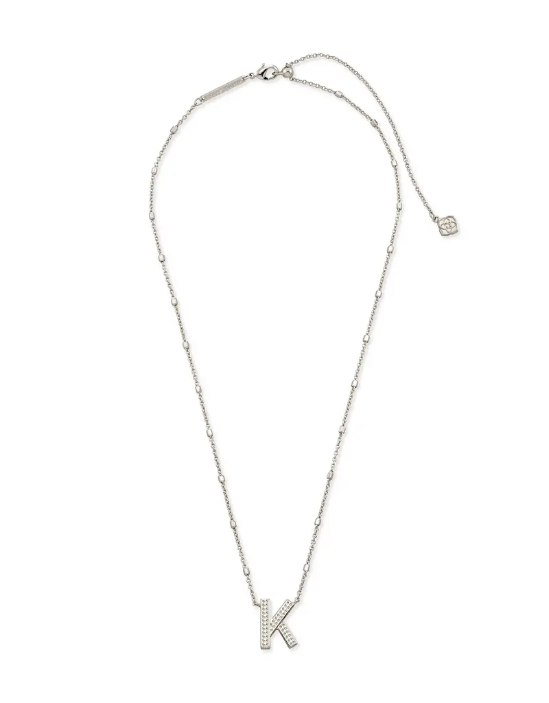 Kendra Scott Letter K Pendant Necklace Rhodium