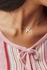 Kendra Scott Letter K Pendant Necklace Rhodium