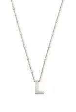 Kendra Scott Letter L Pendant Necklace Rhodium