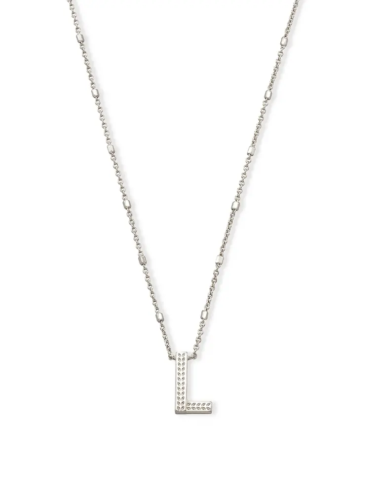 Kendra Scott Letter L Pendant Necklace Rhodium