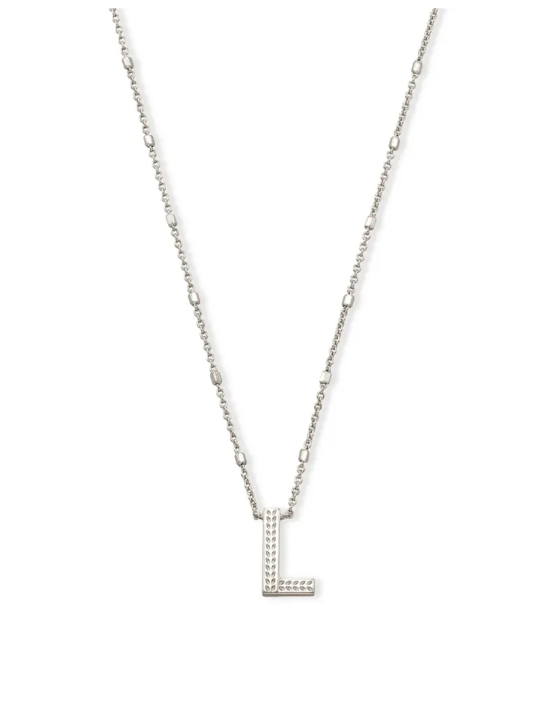 Kendra Scott Letter L Pendant Necklace Rhodium