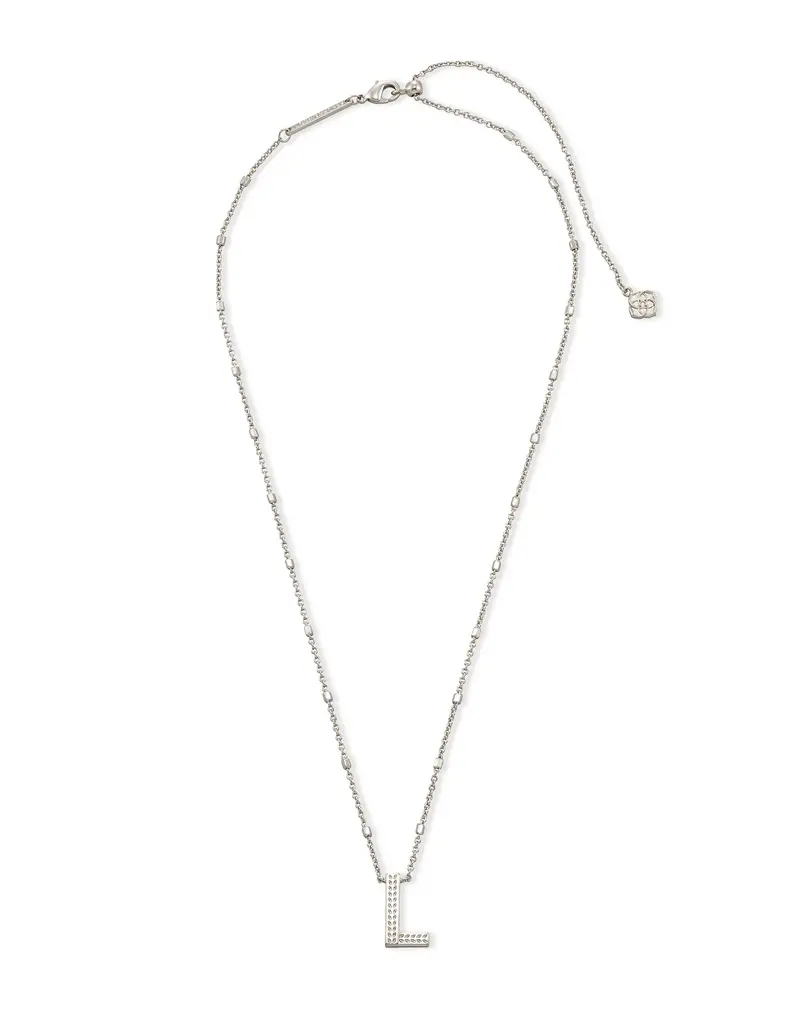 Kendra Scott Letter L Pendant Necklace Rhodium
