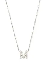 Kendra Scott Letter M Pendant Necklace Rhodium