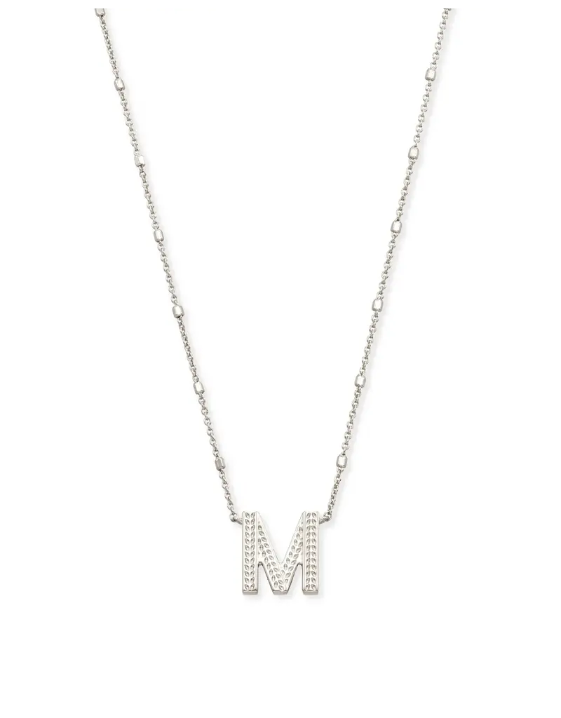 Kendra Scott Letter M Pendant Necklace Rhodium