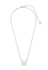 Kendra Scott Letter M Pendant Necklace Rhodium