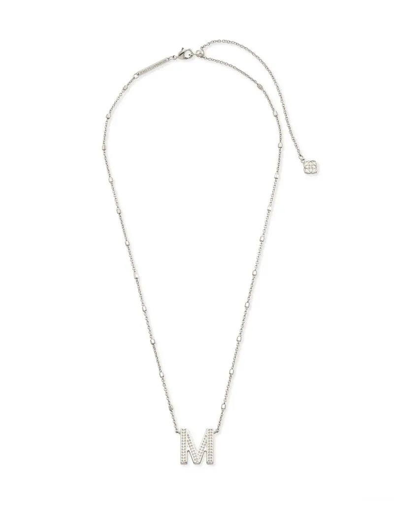 Kendra Scott Letter M Pendant Necklace Rhodium