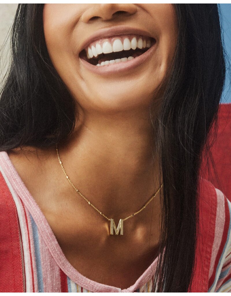 Kendra Scott Letter M Pendant Necklace Rhodium