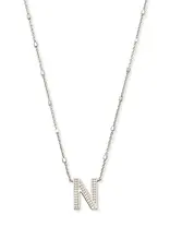 Kendra Scott Letter N Pendant Necklace Rhodium
