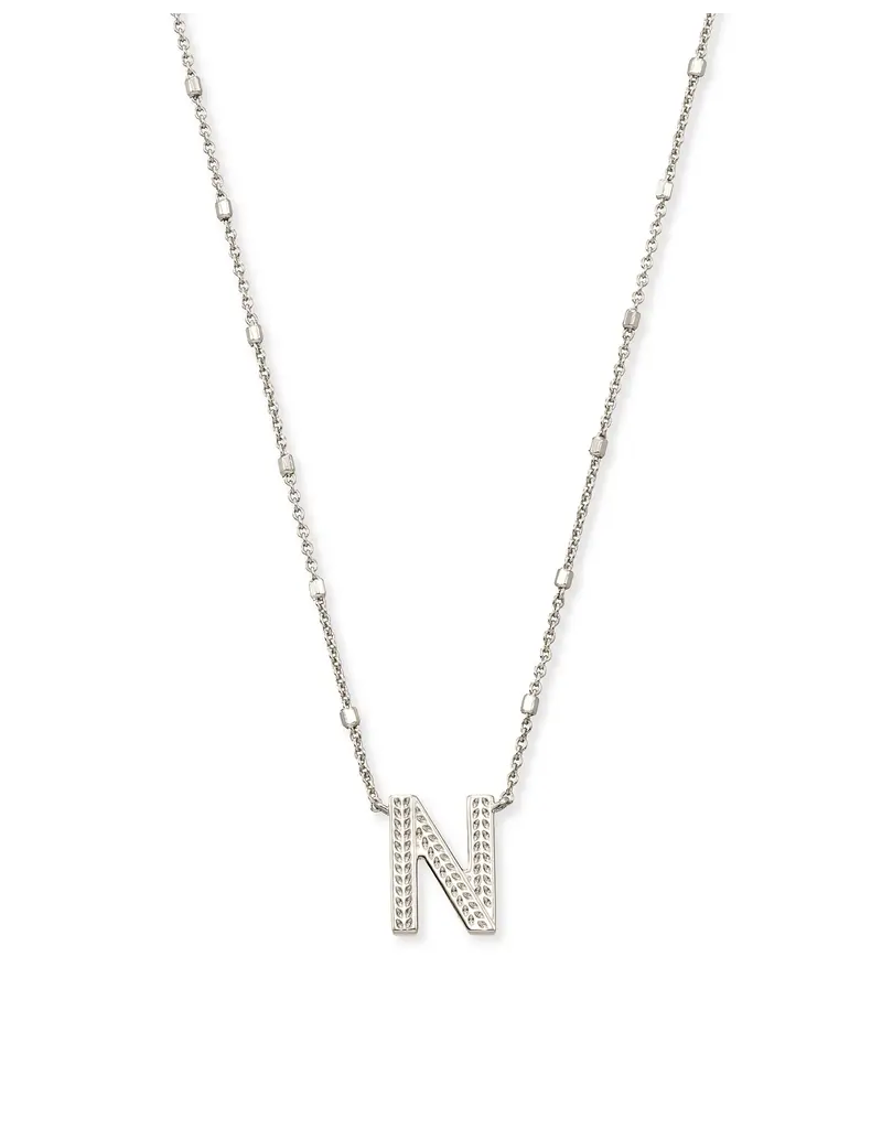 Kendra Scott Letter N Pendant Necklace Rhodium