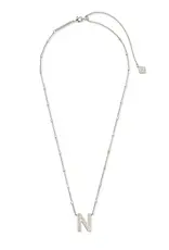 Kendra Scott Letter N Pendant Necklace Rhodium