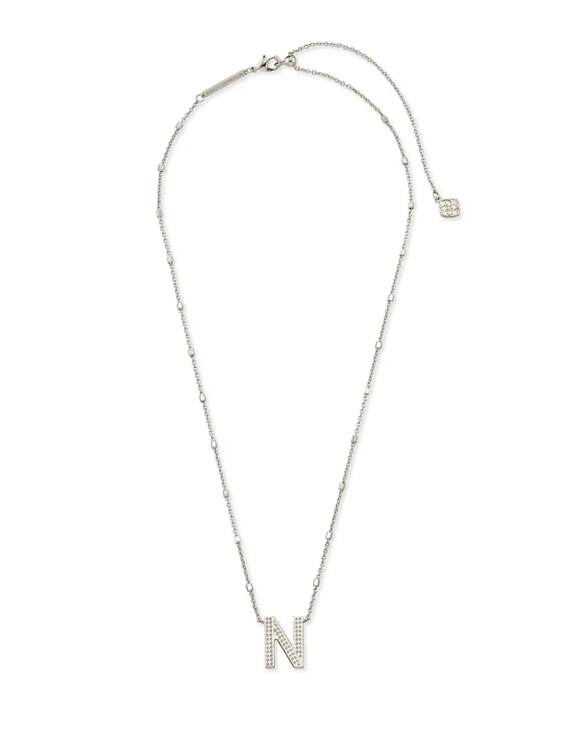 Kendra Scott Letter N Pendant Necklace Rhodium