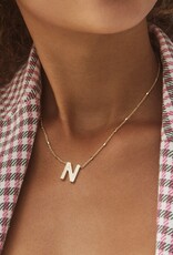 Kendra Scott Letter N Pendant Necklace Rhodium