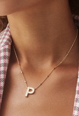 Kendra Scott Letter P Pendant Necklace Rhodium