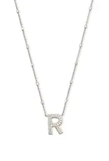 Kendra Scott Letter R Pendant Necklace Rhodium