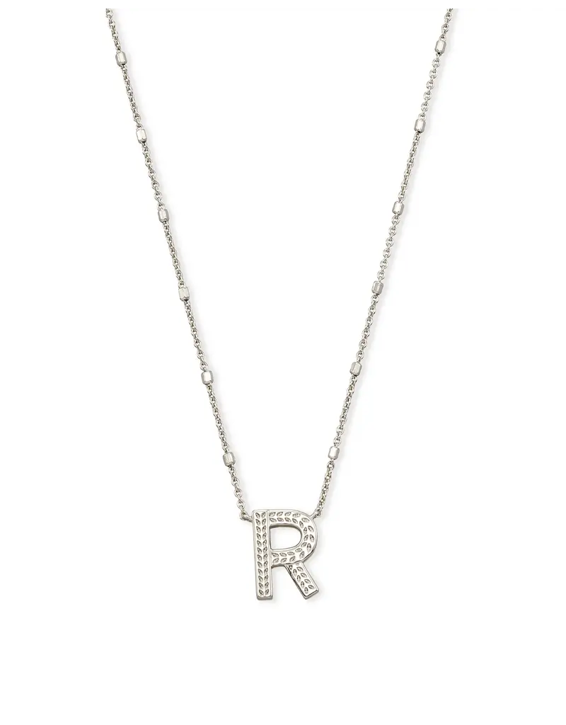 Kendra Scott Letter R Pendant Necklace Rhodium