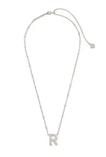 Kendra Scott Letter R Pendant Necklace Rhodium