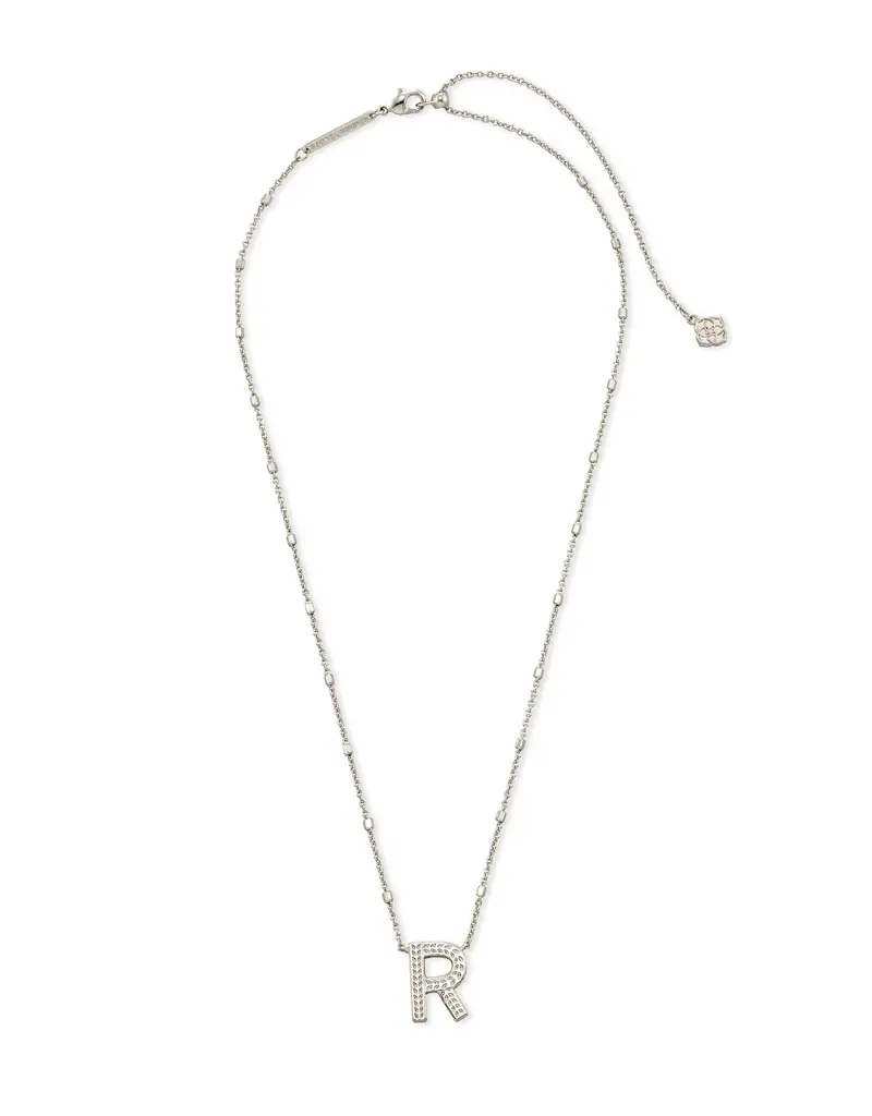 Kendra Scott Letter R Pendant Necklace Rhodium