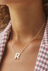 Kendra Scott Letter R Pendant Necklace Rhodium