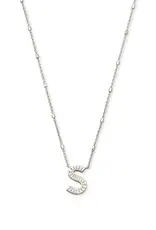 Kendra Scott Letter S Pendant Necklace Rhodium