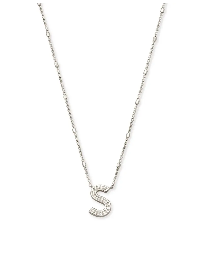 Kendra Scott Letter S Pendant Necklace Rhodium