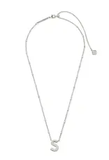 Kendra Scott Letter S Pendant Necklace Rhodium