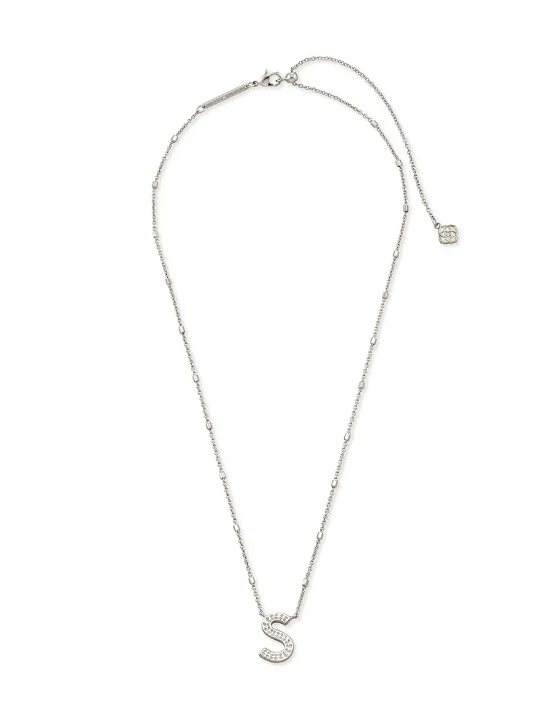 Kendra Scott Letter S Pendant Necklace Rhodium