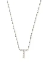 Kendra Scott Letter T Pendant Necklace Rhodium