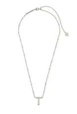 Kendra Scott Letter T Pendant Necklace Rhodium