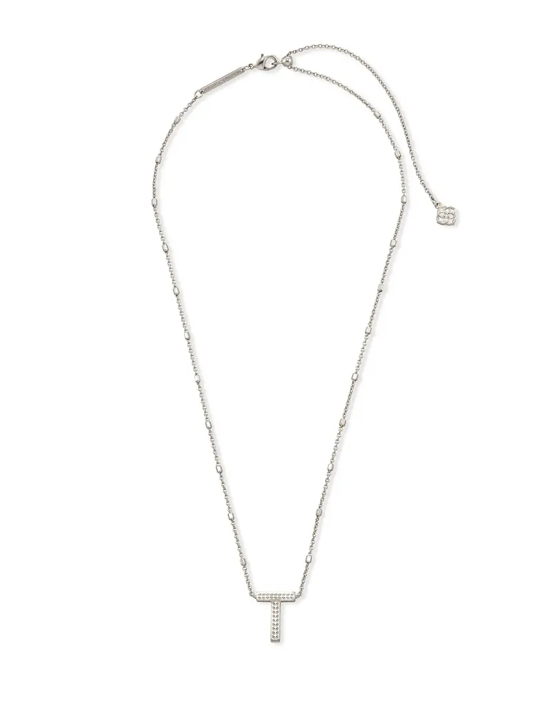 Kendra Scott Letter T Pendant Necklace Rhodium