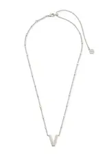 Kendra Scott Letter V Pendant Necklace Rhodium