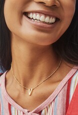 Kendra Scott Letter V Pendant Necklace Rhodium