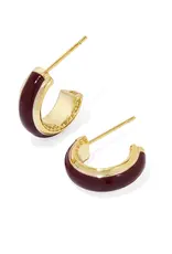 Kendra Scott Ainsley Huggie Earring Gold Burgundy Enamel