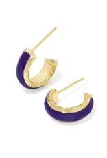 Kendra Scott Ainsley Huggie Earring Gold Purple Enamel