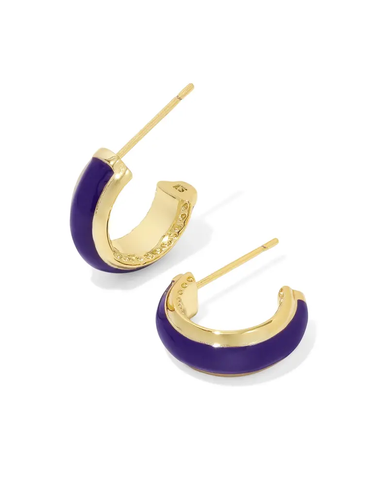 Kendra Scott Ainsley Huggie Earring Gold Purple Enamel