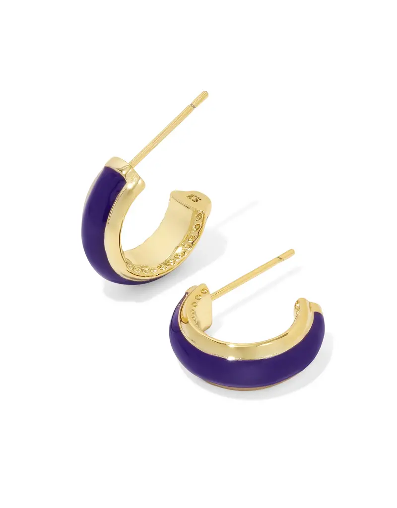 Kendra Scott Ainsley Huggie Earring Gold Purple Enamel